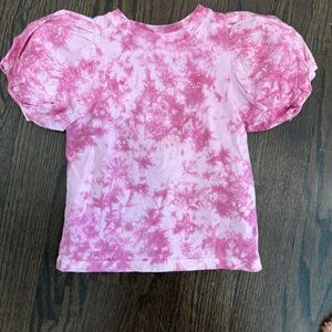 Molo pink tie dye puff sleeve tee
